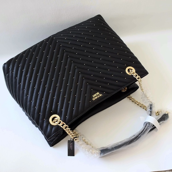 NEW Victoria's Secret Studded Quilt Tote Bag - Picture 3 of 8